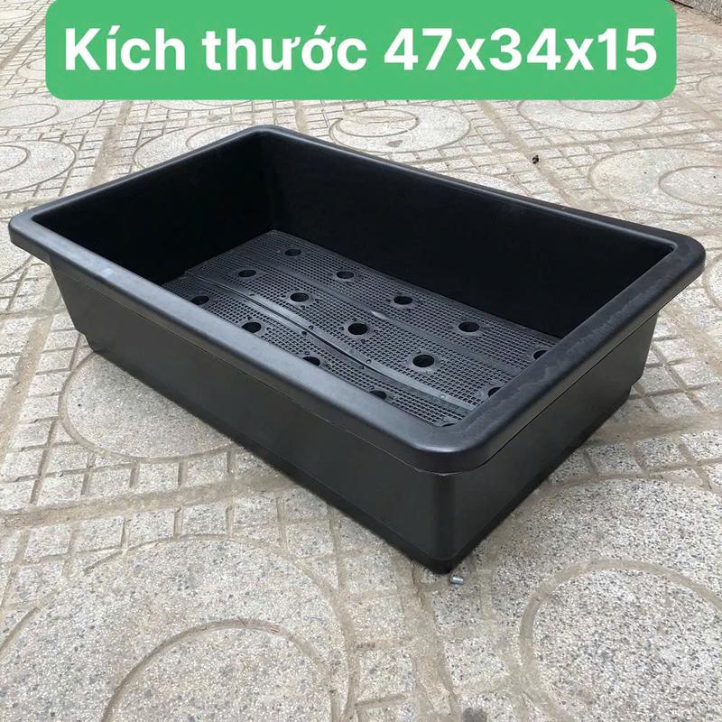  CHẬU NHỰA CHỮ NHẬT TRỒNG RAU HOA CÂY CẢNH KÍCH THƯỚC 47 x34 x15cm chậu  nhựa 