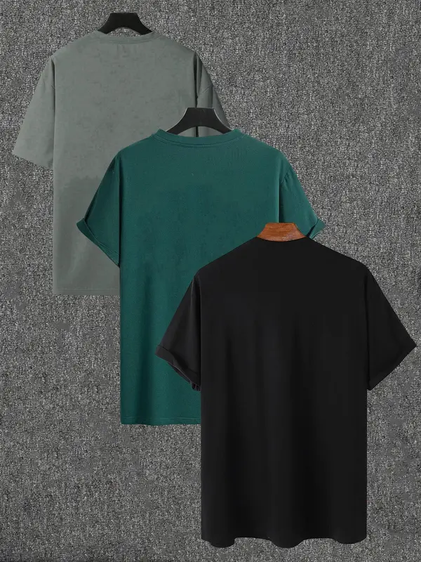 Unisex Men's Cartoon Face Print Drop Shoulder Tee, Regular Fit Casual Short Sleeve Round Neck T-shirt for Summer, Graphic Tees, Men's Clothes for Daily Wear 8