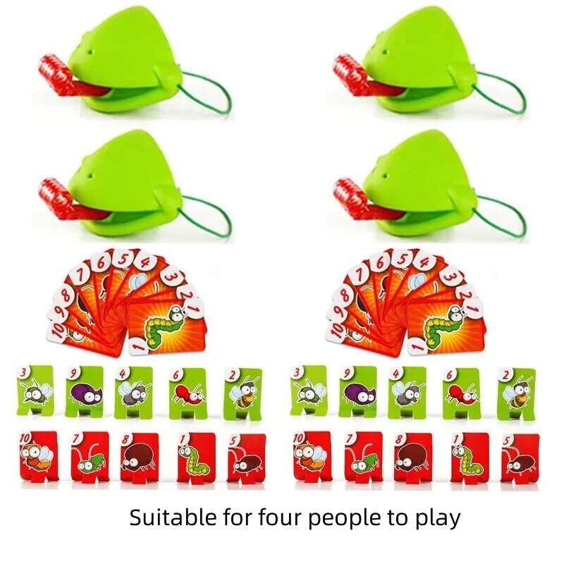 Product Introduction of 1 Set Chameleon Lizard Mask Wagging Tongue Lick Cards Board Games for Children Kids Birthay Party Favors Funny Desktop Game Toys 10