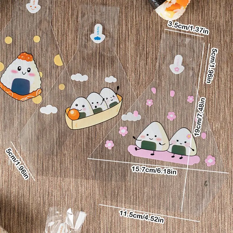 Túi Đóng Gói Cơm Nắm Hình Tam Giác Hoạt Hình, Thiết Kế Đáng Yêu, 50 Chiếc, Dụng Cụ Sushi, Làm Acc, Khuôn Z7X3 Onigiri, Để Làm Đồ Ăn Nhẹ, Z7X3 7