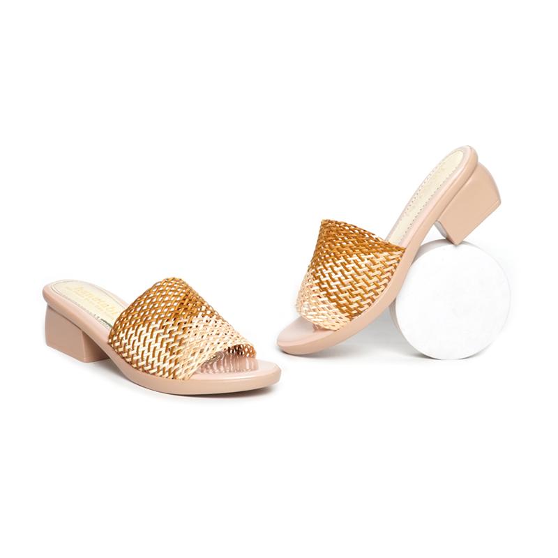 Dép Nữ Đế PU Kem Siêu Nhẹ Cao 5cm Hanatabi Quai Lưới Bigsize (35-42) Mã HNDE5F1102 7