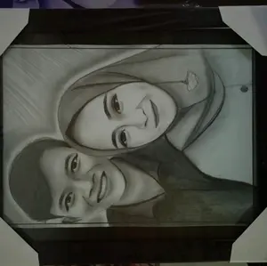 LUKIS WAJAH A4 2WAJAH + FRAME KACA