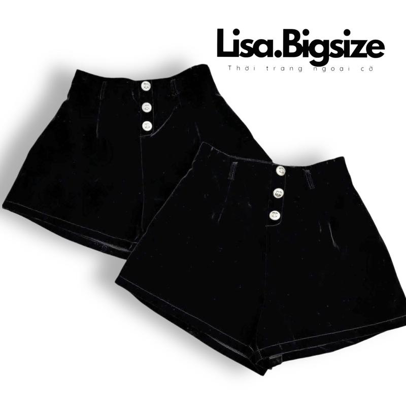 Quần đùi nhung dáng A Lisa.Bigsize cạp cao chun lưng cho nữ 55-90kg Women Pants Voi
