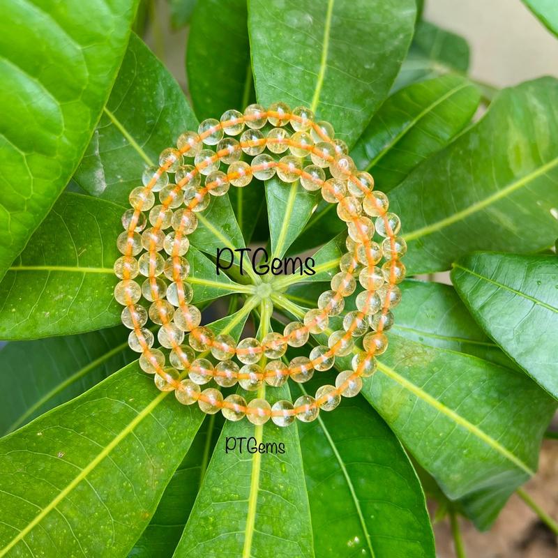 Vòng Tay t.anh Tóc Vàng 6mm hợp mệnh Thổ- Kim đeo 3 vòng tay hoặc vòng cổ - PTGems 2