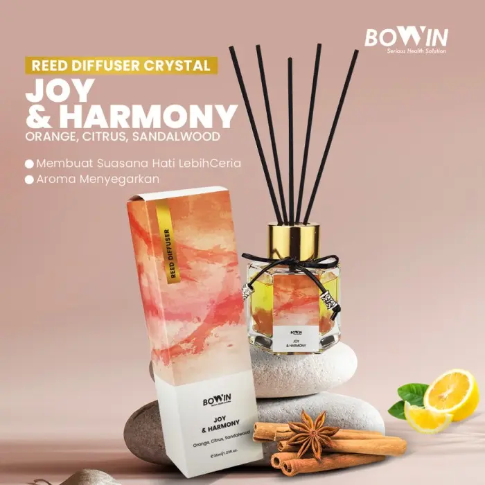 Bowin Reed Diffuser Crystal Aromaterapi Pengharum Ruangan EssentialOil - PURFIY & ANTIOX 6
