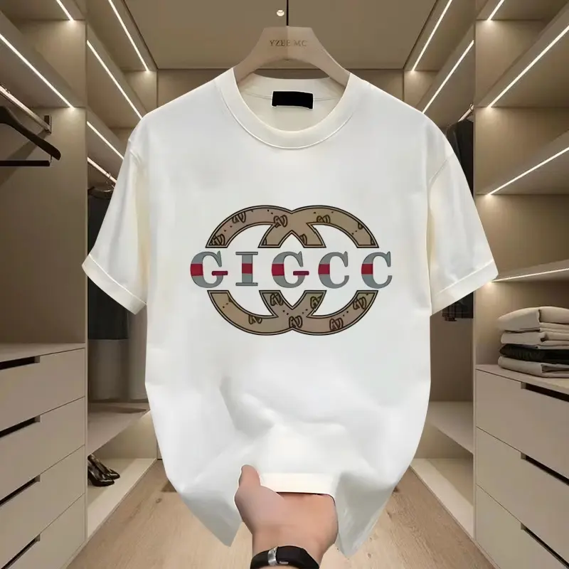 Áo Thun Cotton ngắn Tay Mùa hè, Dành Cho Nam, Phong Cách Thường Ngày Hợp Xu hướng Và Thời Trang, Thiết Kế In Hình, Cổ Tròn, Thích Hợp Cho Thể Thao, Thoáng Khí, 250gsm