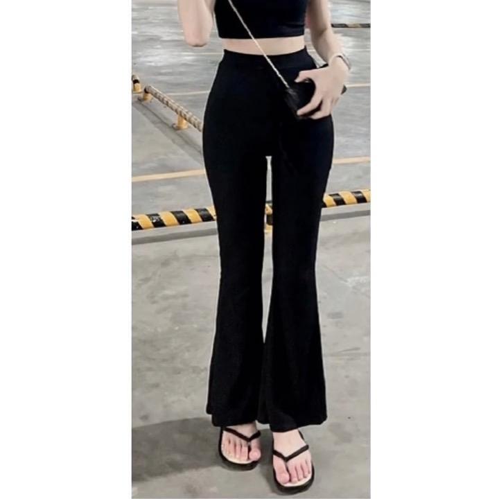  Combo: 95k  2 quần dài thun gân tăm ống loe và ống ôm Women 