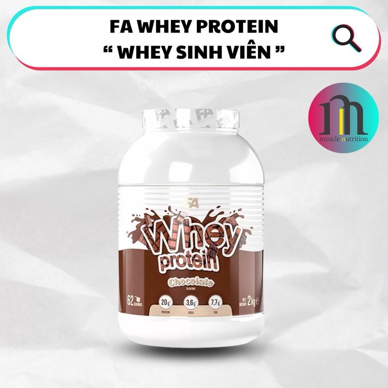 Bột Đạm FA WHEY PROTEIN - Sữa Whey Concentrate - Hộp 2kg 62 lần dùng - Made In EU