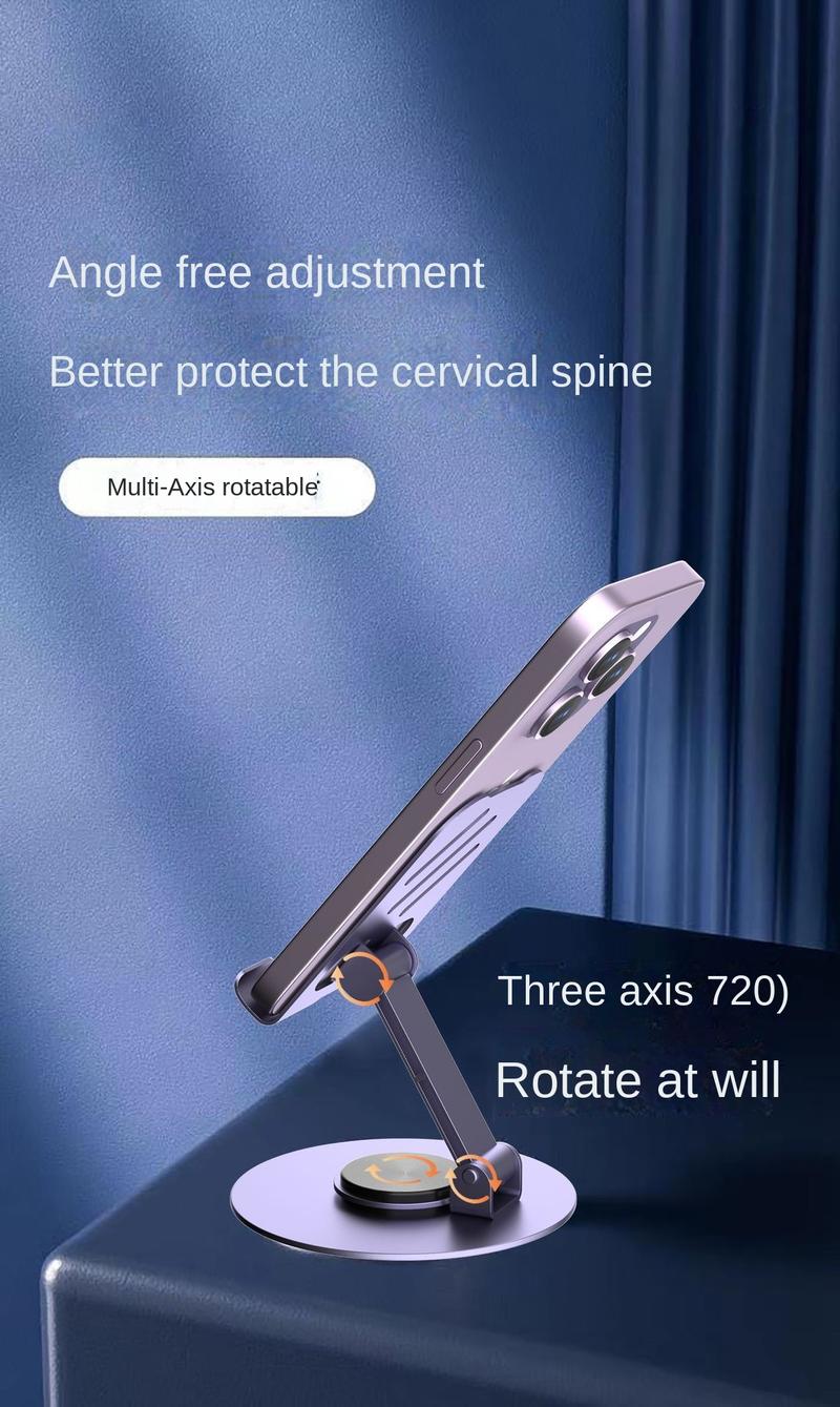 Product Introduction of Giá Đỡ Điện Thoại Để Bàn, Hoàn Toàn Bằng Kim Loại, Xoay 360 Độ, Thích Hợp Cho Điện Thoại Di Động Và Máy Tính Bảng, Lười Biếng, Lý Tưởng Cho Phát Trực Tiếp Trực Tiếp Và Lớp Học Trực Tuyến Phụ Kiện Titan 6
