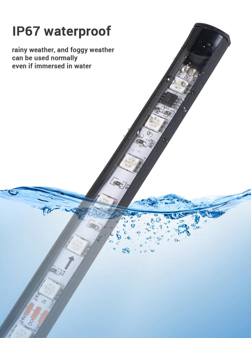 Product Introduction of MOMO Atmosphere Lamp 24V Strobe Running Streamer Strip For Car Van Truck Decoration Dynamic Colorful Led Light 23