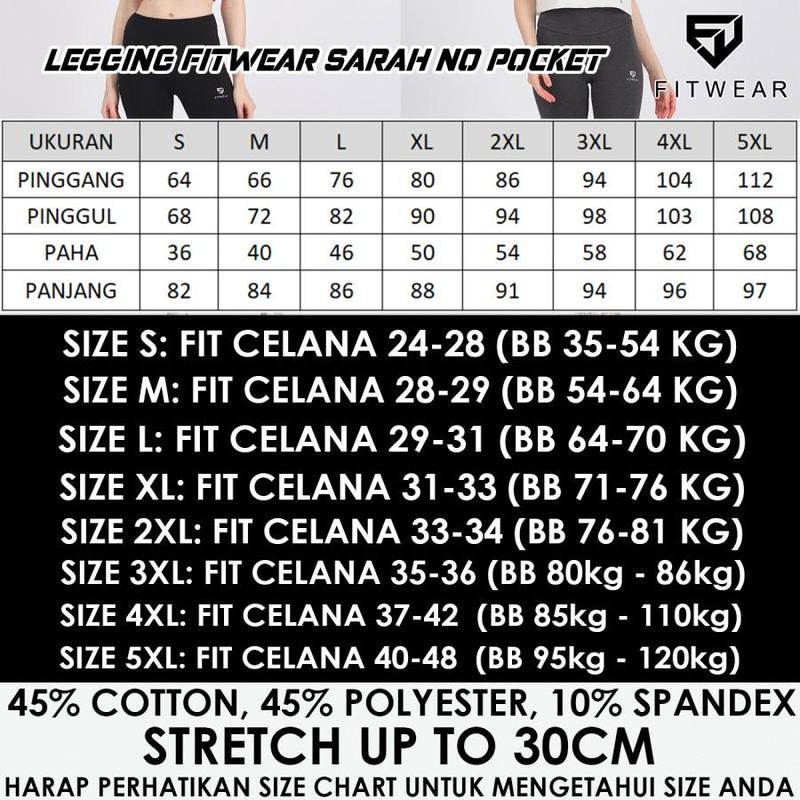 Product Introduction of Legging Wanita FITWEAR SARAH NO POCKET PANJANG, JUMBO / BIG SIZE 0