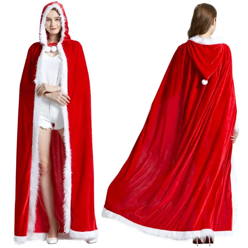 Christmas costume, adult Christmas cloak, Little Red Riding Hood Christmas cloak, party stage performance costume Womenswear Accessory Clothing Lingerie Comfort