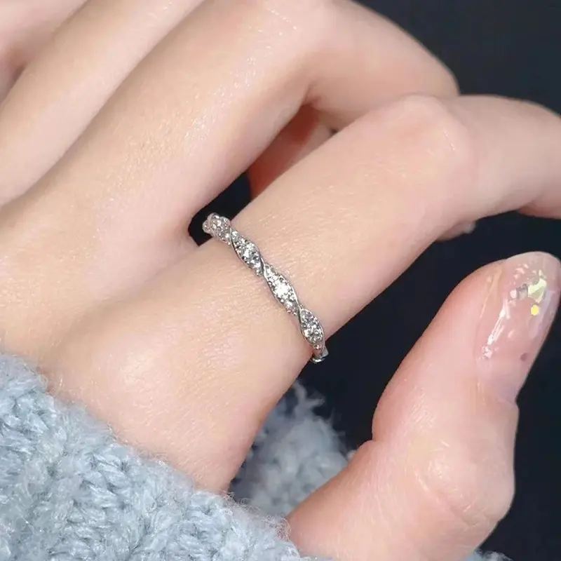 Shiny Ring With Adjustable Opening For Women, Stylish And Simple Basic Ring