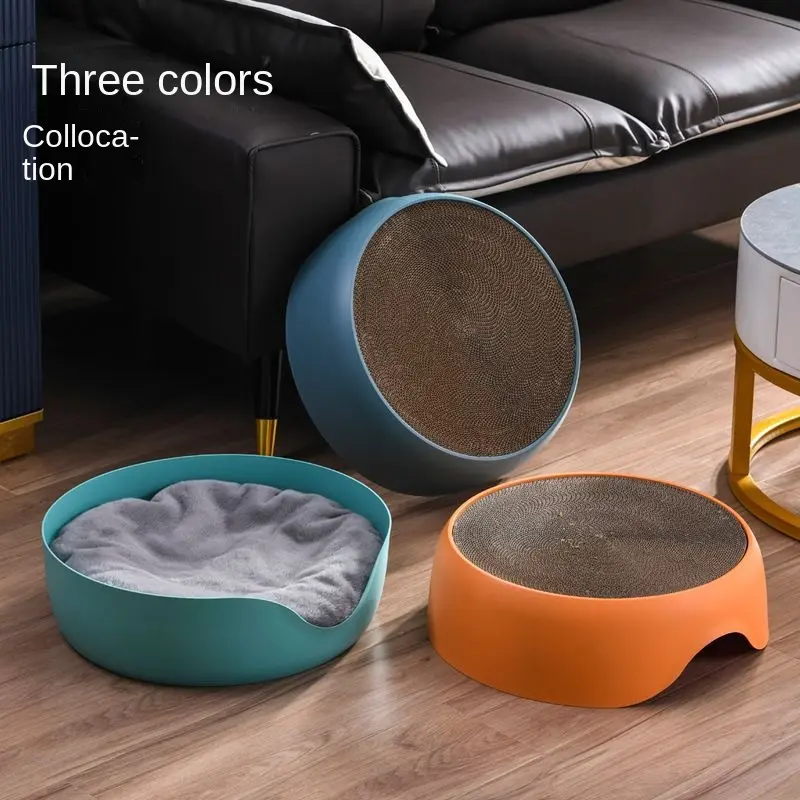 Cat Scratching Basin Cat Scratching Board Cat House All-Season Pet Supplies Thickened Plush Mat Replaceable Core Dual-Use
