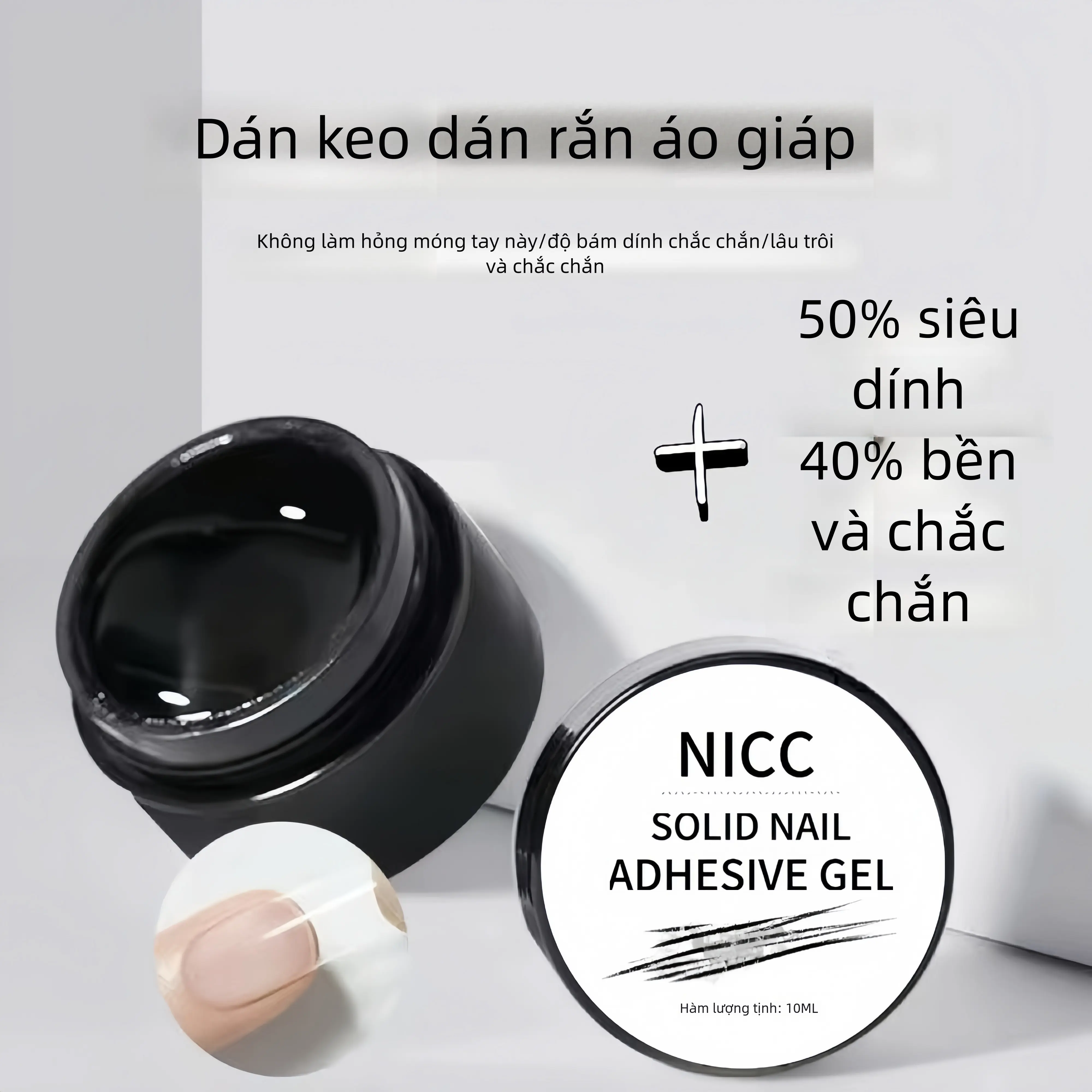 Keo dán đầu móng tay, loại nâng cấp bộ 5 miếng, keo dán móng tay Trơn trong suốt, không độc hại cho móng tay, an toàn và thân thiện với môi trường, thích hợp cho phụ nữ mang thai, 10G, không thấm nước lâu dài, thích hợp để nối móng tay, bộ móng tay