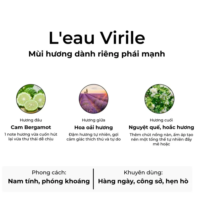Nước hoa nam Adopt' L'EAU VIRILE - Hương thơm mạnh mẽ cuốn hút - Nước hoa chính hãng Pháp 30ml Perfume Cosmetic 1