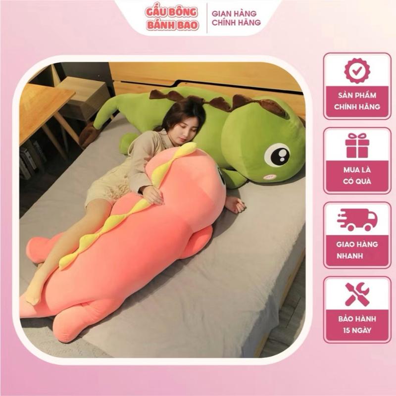 Gấu bông khủng long đuôi tim cao cấp 1m6 siêu to khổng lồ gối ôm hình thú khủng long chất nhung miniso cao cấp Đồ Chơi Toy Thú Nhồi Bông Thú Bông