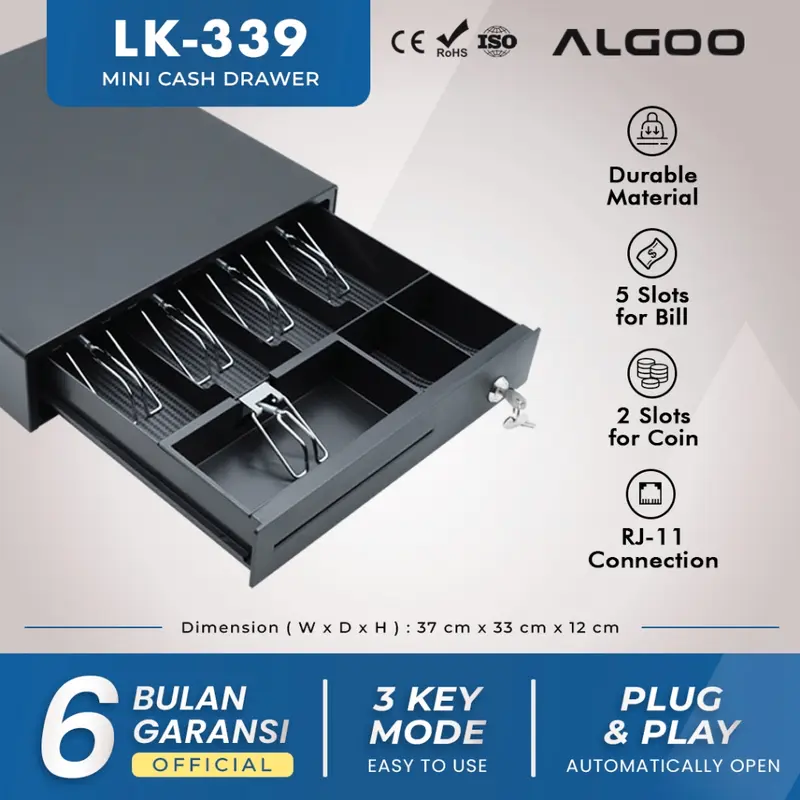 ALGOO LK-339 Cash Drawer Laci Kasir Penyimpanan Uang 0