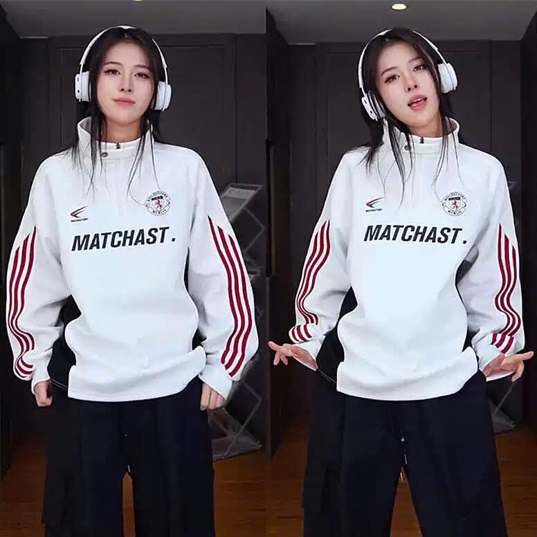 Áo sweater polo MATCHAST fom boxy-phong cách unisex nam nữ đều mặc được phối màu siêu đẹp chất vải nỉ COTTON Menswear Có Cổ