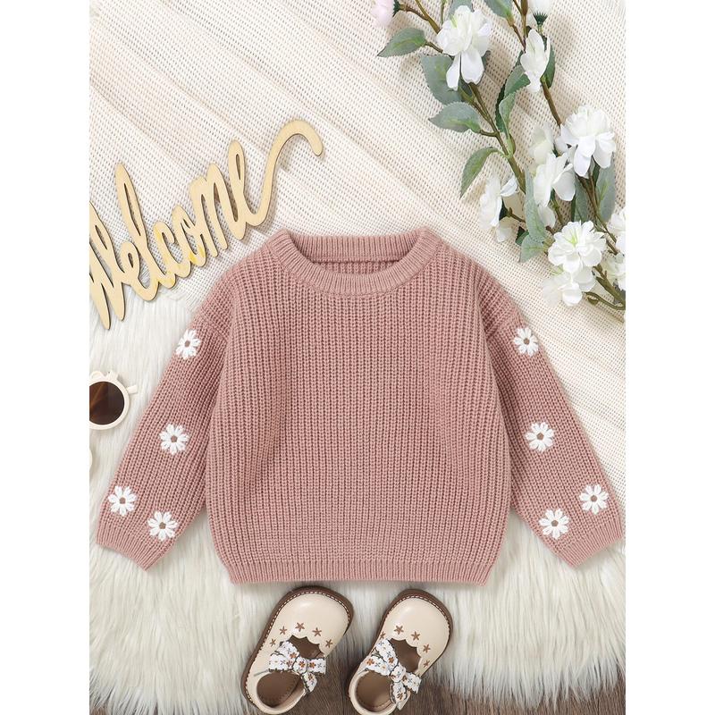 Product Introduction of Newborn Girl Sweater Casual Floral Embroidery Warm Knitted Long Sleeves Pullover Infant Knitwear for Toddler 40