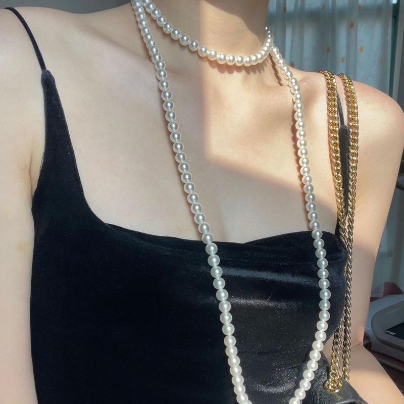 [ DAISYN ] N828 dây chuyền hạt ngọc trai nhân tạo áo dài 1 sợi , chuỗi hạt ngọc trai nhân tạo áo ngũ thân sang trọng