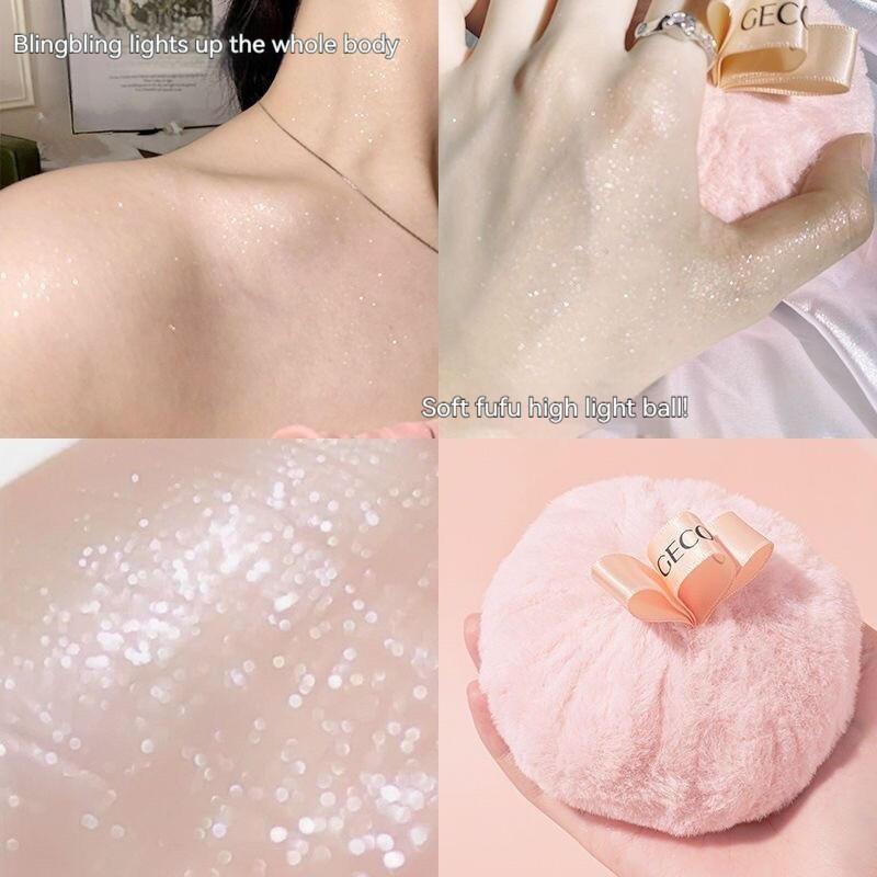 Product Introduction of Glitter Body Highlighting Bridal Wedding Loose Powder Ball Clavicle Sparkg Spray to Brighten Face Puff 15