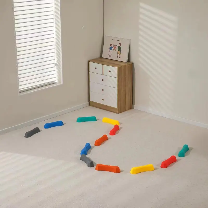Colorful River Stone Design Sports Balance Blocks, 1 Set Non-slip Balance Blocks, Indoor & Outdoor Obstacle Training Courses, Gift for Kids, Playroom Fun Toys, Multifunction, Durable 3