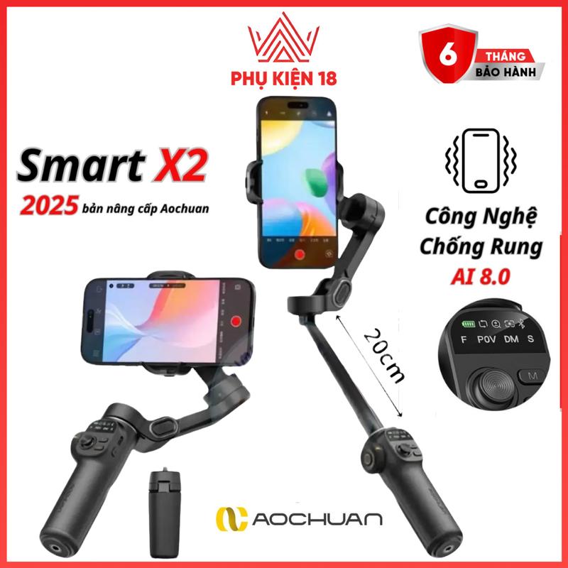  Gimbal Chống Rung Aochuan Smart X2 - Quay Phim Mượt Mà Chuyên Nghiệp Cho Điện Thoại Phụ Kiện Quay Phim Chuyên Nghiệp - Phone 