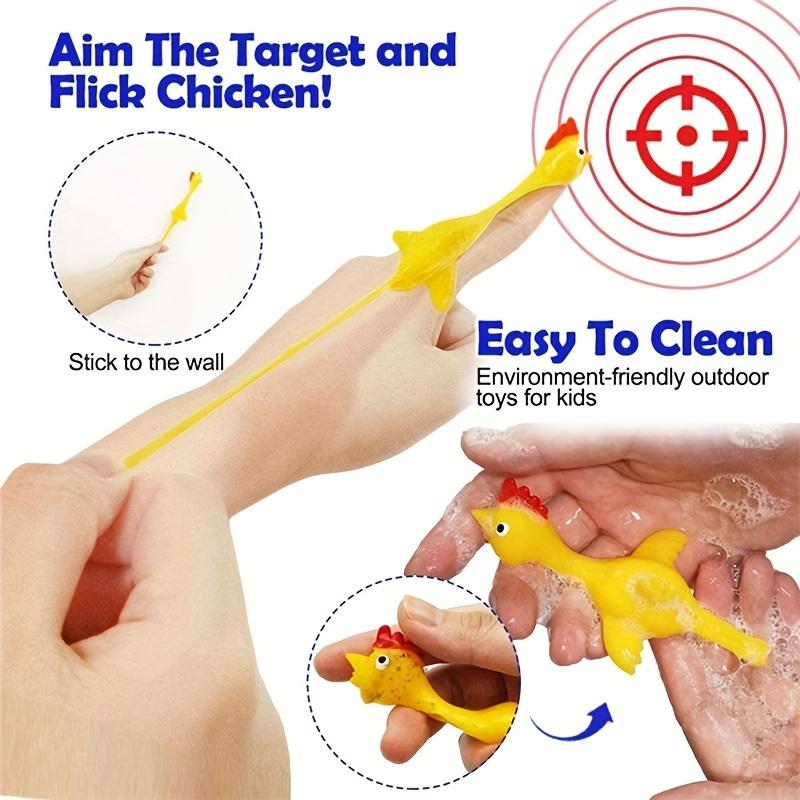 Product Introduction of 1pc/3pcs, Ejection Toys Slingshot Lightweight Flying Chicken Finger Prank Catapult Toys Chicken Finger Ejection Toys Kids Toys 2