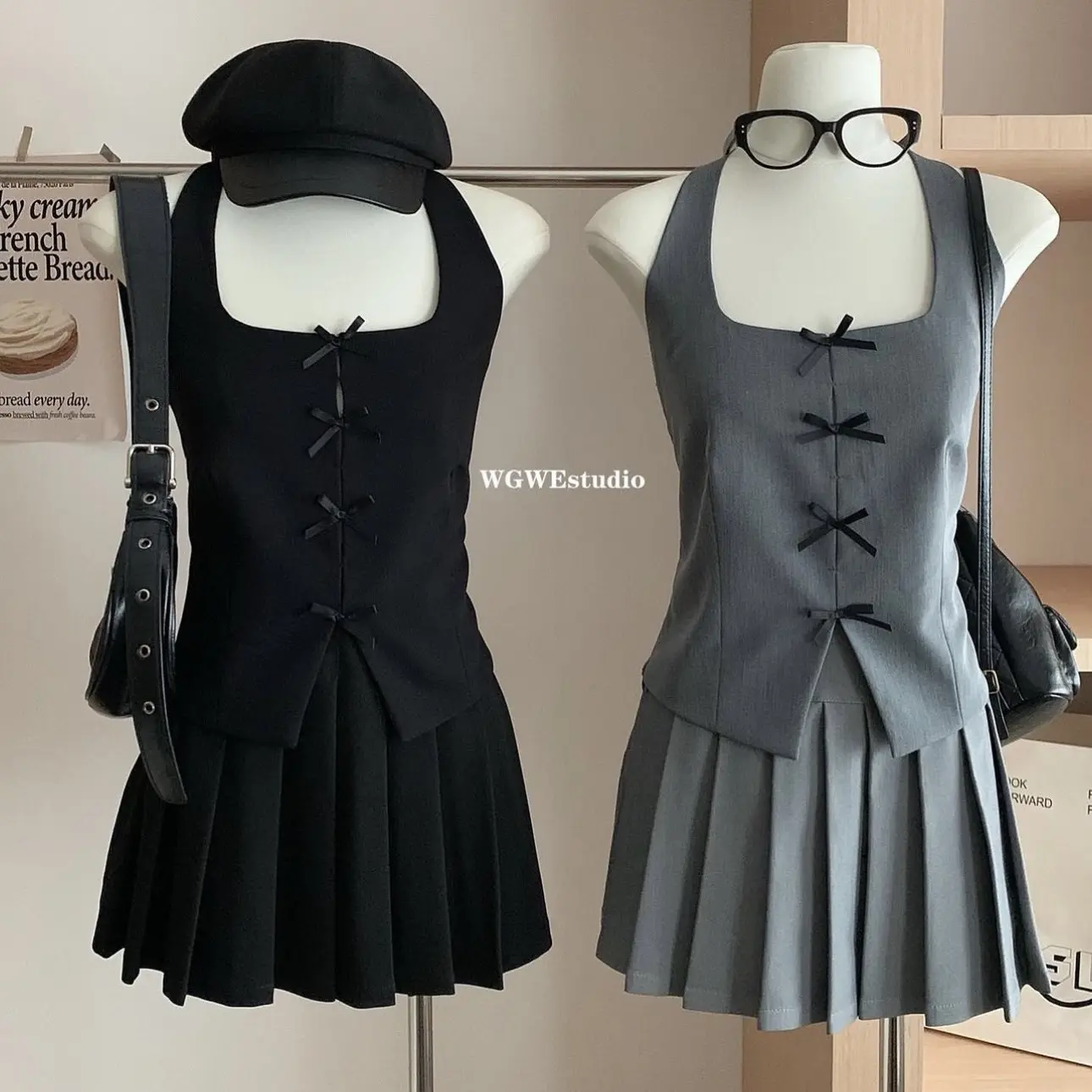 Áo gile đính nơ sexy gợi cảm phong cách HÀN QUỐC