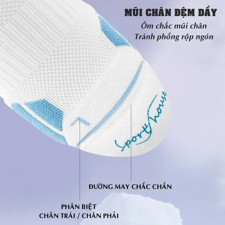 Tất Nam Nữ Thể Thao Chống Trơn Chính Hãng Cao Cấp Vớ Bóng Rổ Chạy Bộ Đá Banh Bóng Chuyền Cầu Lông Tennis Đạp Xe Tập Gym 5