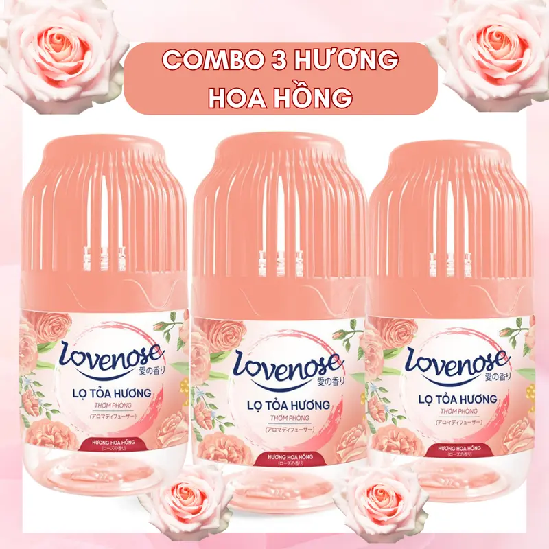 Combo 3 Lọ tỏa hương Lovenose hương thơm tự nhiên dễ chịu khử mùi sáp thơm phòng thế hệ mới siêu thơm 45 ngày, 180ml Dầu Thơm Phòng 4