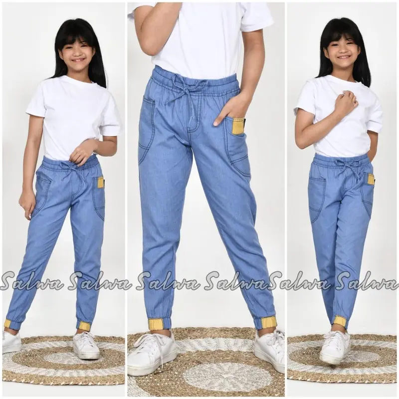 CELANA BAGGY PANTS JEANS ANAK PEREMPUAN JEANS KEKINIAN USIA 5 TAHUN SAMPAI 12 TAHUN 2
