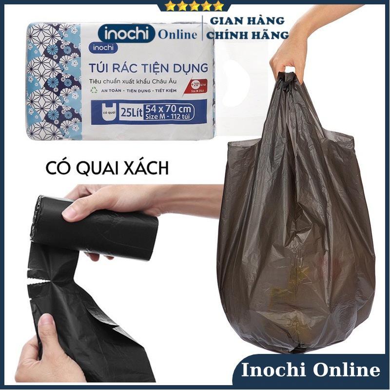 Túi Rác , Túi Đựng rác Tự Huỷ -sinh học Inochi Có Quai Tiện Dụng Dạng Cuộn Màu Đen Dài Hơn 20% Có thể phân hủy Kitchen