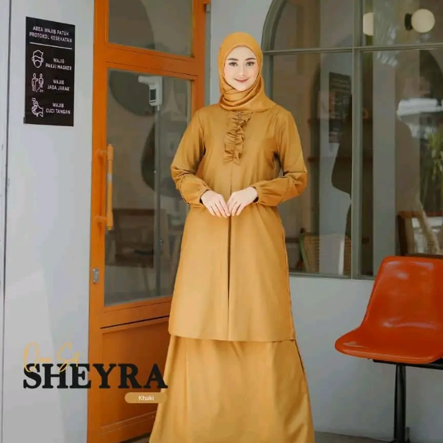 One set Sheyra Mahharani/Seragam dinas guru/baju kerja /Baju PDH/one set Katun