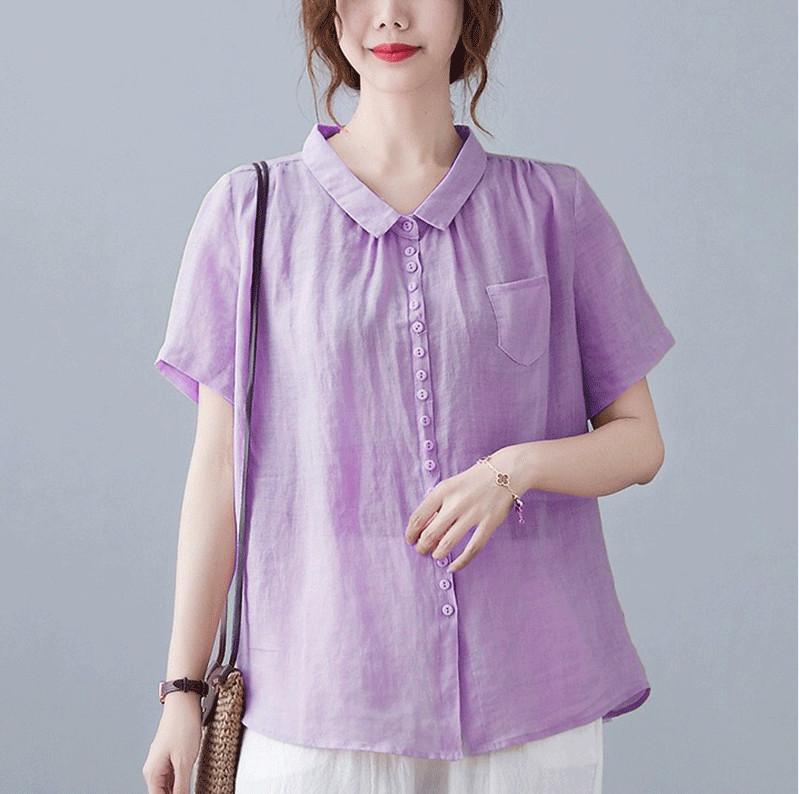 Áo Sơ Mi Kiểu Nữ Chất Đũi Tơ Mềm Mại, Kiểu Dáng Trẻ Trung Hiện Đại Sp10 Top 4