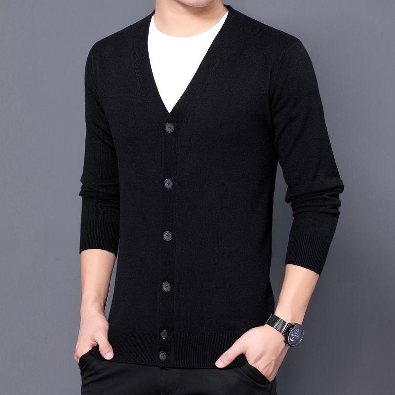 Product Introduction of Áo Khoác Cardigan Len Dệt Kim, Hàng Mới Về, Thích Hợp Cho Mùa Xuân Và Mùa Thu, Phong Cách Thường Ngày Màu Trơn Áo Len Mỏng Cho Nam, Thích Hợp Cho Nam Trung Niên Menswear 3
