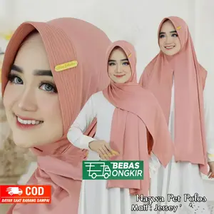 Jilbab Pashmina Dubai Oval Pet Jersey Pasmina Instan Humairah Jersey - Kerudung Wanita  Pasmina Jumbo - kerudung langsung pakai model terbaru dewasa Urwah Al Bariki