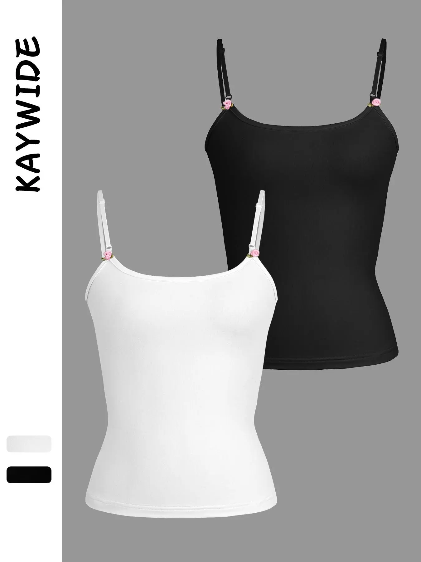 Women's Flower Decor Cami Top, Casual Sleeveless Top for Daily Wear, Ladies Clothes for All Seasons
