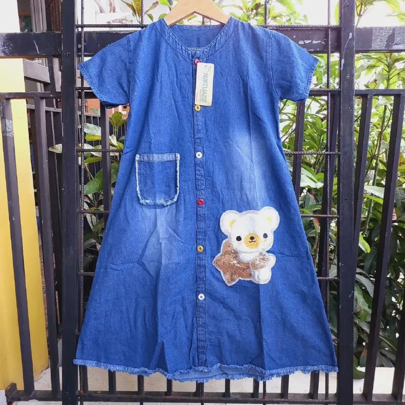 Dress Jeans Anak Motif Karakter Anak Umur 1-15 tahun