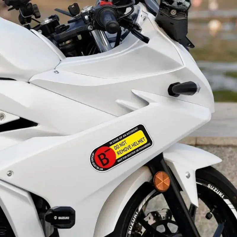 Blood Type Motorcycle Sticker, Waterproof Fashion Vinyl Sticker for Motorcycle Gas Tank, Helmet, Car Windows, Perfect for Decorating Racing Helmets 3