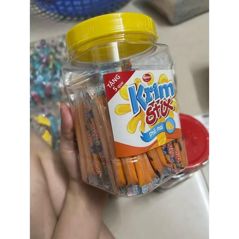 ￼(Giá sỉ) Kẹo mềm Krim Stix hộp 100 que nhiều vị, kẹo que mềm Krim stix siêu thơm ngon tặng thêm 5 que 1