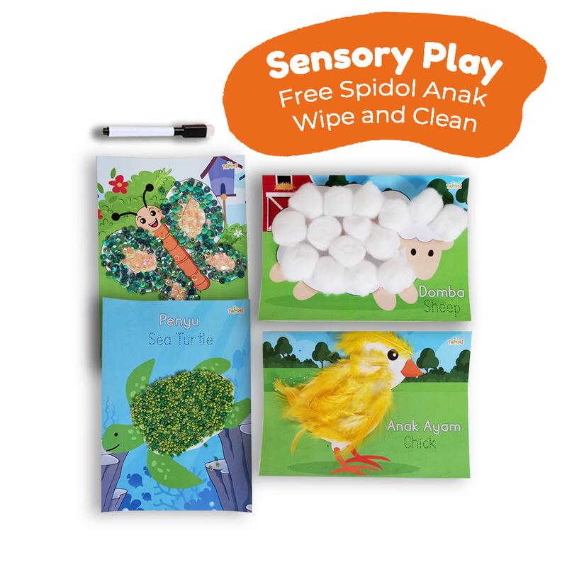 Tammi Sensory Play / Activity Worksheet Menempel Tekstur pada Gambar Anak Belajar 0