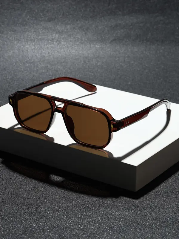 Unisex Fashionable Tortoiseshell Pattern Sunglasses, Trendy Casual Sunglasses for Everyday Use, Fashion Accessories for Outdoor Activities 6