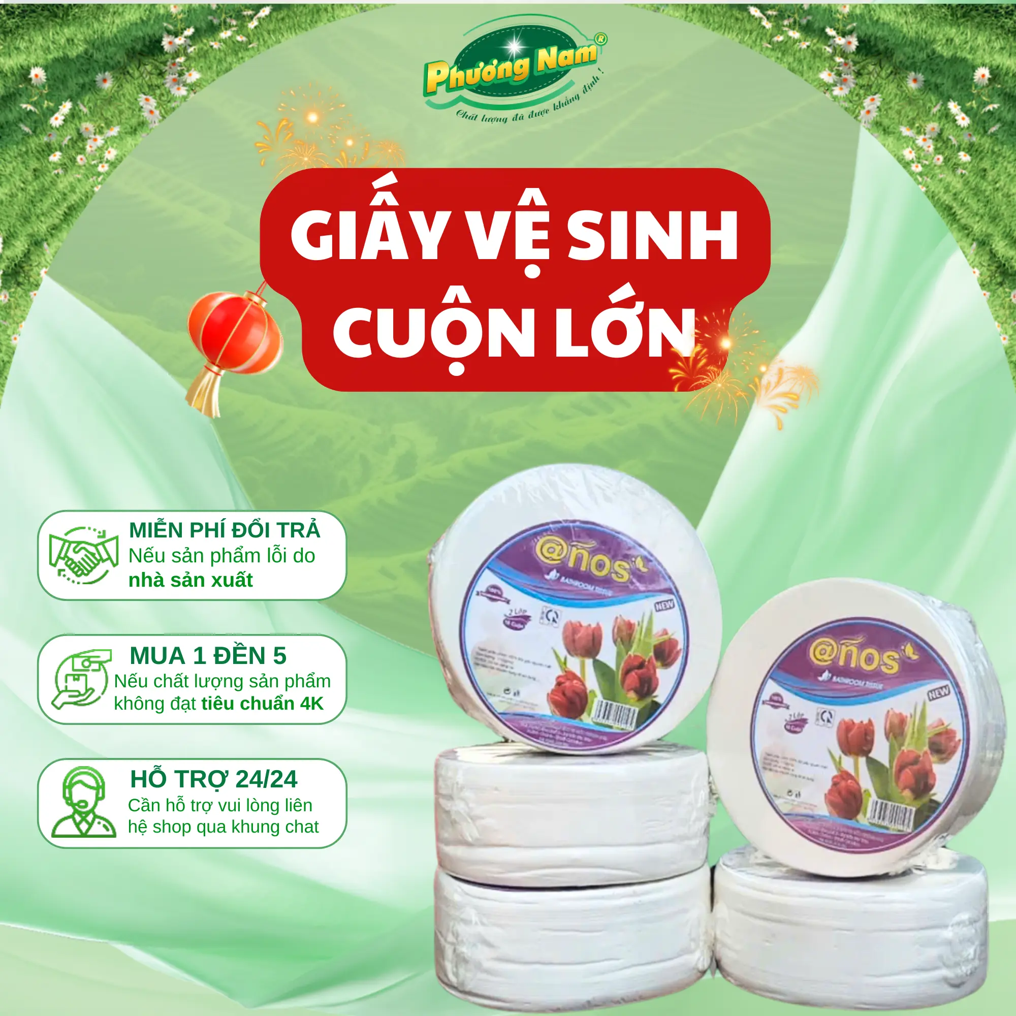 COMBO 3 GIẤY VỆ SINH  CUỘN LỚN 620gam 3lop
