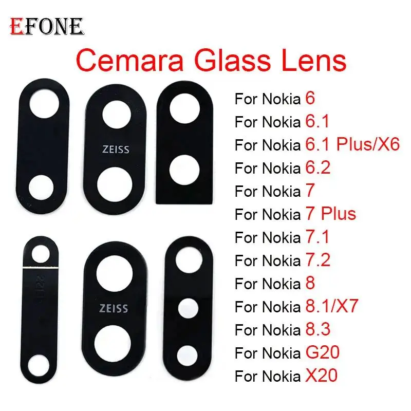 Ống Kính Kính Camera Sau, Dành Cho Nokia 6, 6.1, 6.2, 7, 7.1, 7.2, 8, 8.1, 8.3, X6, X7 Plus, Có Keo