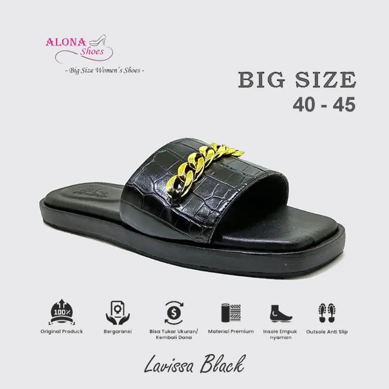 Lavissa Black | Sandal Wanita Ukuran Jumbo - Big Size 0