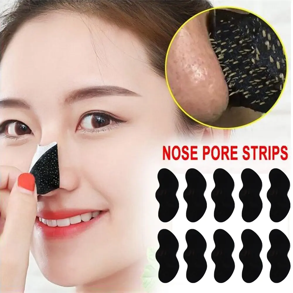 Miếng Dán Mũi Loại Bỏ Mụn Đầu Đen, Làm Sạch Sâu, Màu Đen, Làm Sạch Sâu Lỗ Chân Lông Khô, Dây Buộc Mũi, Thích Hợp Cho Mụn Đầu Đen