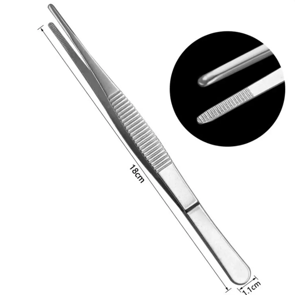 Nhíp bằng thép không gỉ, đầu răng cưa nhọn cong, có các độ dài 12,5 / 14 / 16 / 18cm, thích hợp cho gia đình, y tế, dụng cụ cắt chính xác nha khoa