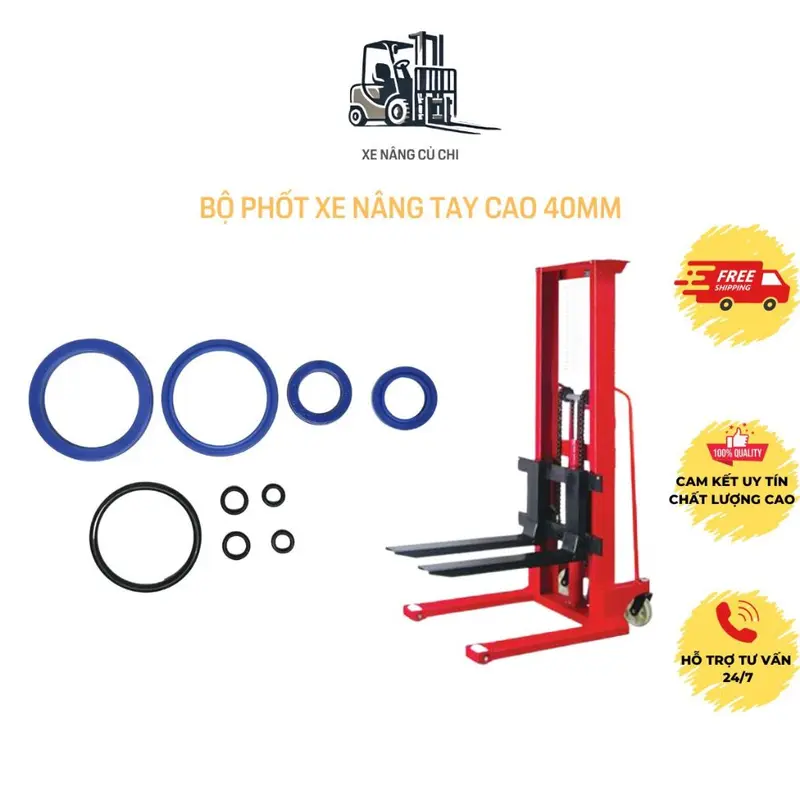 Phốt xe nâng tay thấp 2500kg, 3000kg, phốt xe nâng tay cao ngăn bụi, dầu, phốt xe nâng tay thấp và xe nâng tay cao, phốt nhớt xe nâng tay thấp chống mài mòn, phốt xe nâng tay chính hãng 5